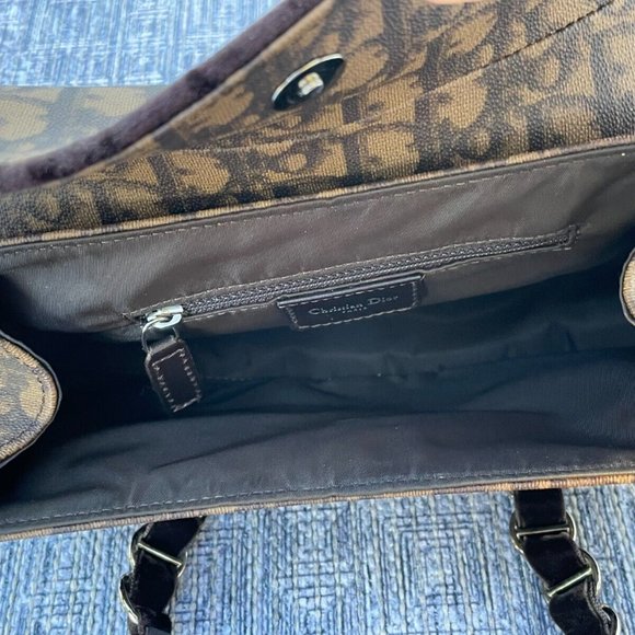 Christian Dior Paris Women Shoulder Bag Hand Bag CD Brown Monogram Made in Italy - Picture 12 of 12